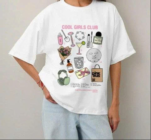 Camiseta Gráfica de Estilo Minimalista, Corte Holgado, Algodón Suave, Estilo Urbano, Estampado Moderno, Uso Diario, Prenda Esencial de Moda - Product Image 1