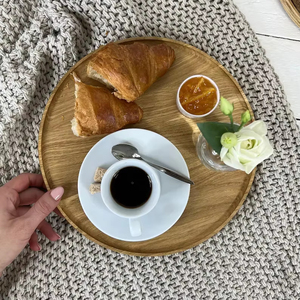 Bandeja de madera para servir, platos redondos para cenar, platos para servir alimentos, decoración del hogar, verduras - Product Image 1