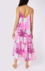2024 nouvelle Collection pour les femmes solide imprimé col en v sans manches été vacances voyage robe - Product Image 4