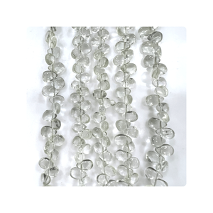 Calidad Premium 8 pulgadas hebra Natural verde amatista suave Briolette pera gotas cuentas de piedras preciosas fabricación de joyas cuentas de piedra - Product Image 2