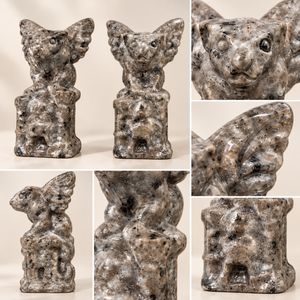 Statue de Gargoyle <span class=keywords><strong>en</strong></span> <span class=keywords><strong>Pierre</strong></span> Flamme, Figurine Gothique Gardien Ailé, Statue <span class=keywords><strong>en</strong></span> Cristal pour Décoration de Bureau et Collection - Product Image 4