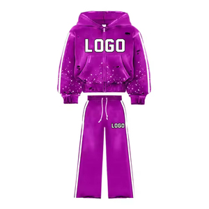 Survêtement lavé pour hommes, sweat-shirt et pantalon de jogging vintage délavé à l'acide, coton lourd, style streetwear, vente en gros, fournisseur d'usine - Product Image 2