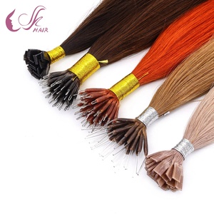 Su misura 100% vergine Remy russo capelli extension naturale Nano anello legame per <span class=keywords><strong>le</strong></span> donne - Product Image 1