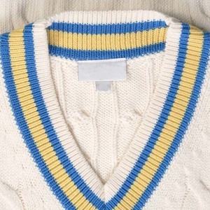 2023 OEM à la mode rayé tricoté couleur unie hommes vêtements tricot câble pull pull respirant 100% coton laine hommes pull - Product Image 3