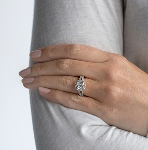 Cojín corte Halo Moissanite diamante compromiso y anillo de bodas plata esterlina para fiestas exportación a India - Product Image 4