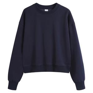 เสื้อยืดลำลองผู้หญิงสำหรับฤดูใบไม้ร่วง ผ้าฝ้ายแท้ ระบายอากาศดี คอกลม มีฮู้ด แต่งลูกไม้ ดีไซน์เรียบง่าย ช่วยให้ดูผอมลง - Product Image 3