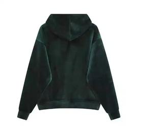 Sudadera de Lujo de Terciopelo con Bolsillo Frontal con Cremallera, Fabricante, Sudadera Lisa 100% Algodón, Sudadera Vintage de Felpa Francesa Gruesa - Product Image 2