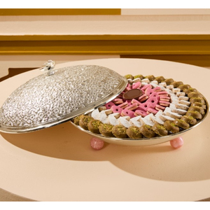 Attractive Home Decorative Chocolate <b>Sweets</b> Serving Bowl Hammered Flower Design with Polished Finish and Lid At Wholesaler Price - Product Image 6