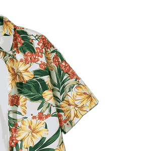 Service OEM Vêtements pour hommes 2025 Vente en gros Chemises hawaïennes imprimées à un bouton 100% Coton Chemises de plage col en V à manches courtes - Product Image 3