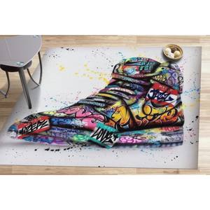 Tapis imprimé graffiti style baskets, design mural abstrait coloré et doux, avec tapis moelleux à poils longs - Product Image 3