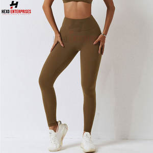 Vêtements de sport taille haute pour femmes Leggings d'entraînement de gymnastique Pantalons froissés sans couture de qualité en gros Leggings d'entraînement - Product Image 4