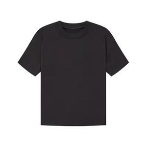 <b>Black</b> 100%Cotton Heavyweight Drop Shoulder Thick Blank T <b>shirt</b> Crew neck men t <b>shirt</b> - Product Image 6