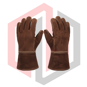 Guantes Resistentes al Calor de Cuero Dividido, Cuero Vacuno de 11 oz de Grosor, 14 Pulgadas, Antiestáticos, Resistentes a Desgarros, para Chimeneas y Fogatas - Product Image 1