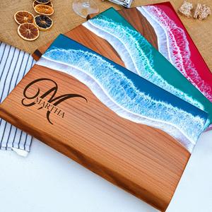 Planche à découper en bois avec poignée, lavable au lave-vaisselle, écologique, antibactérienne, en résine, planche à découper pour le fromage, de haute qualité - Product Image 2