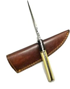 Couteau de chasse et de camping artisanal de qualité industrielle en Damas avec étui en cuir, multifonctionnel, garantie de 3 ans, support OEM - Product Image 4