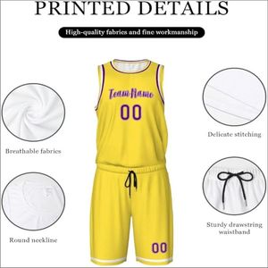 Maillot de basket-ball en tissu polyester personnalisé de haute qualité uniforme sublimé rayé respirant grande taille imprimé en gros - Product Image 5