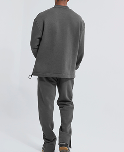 Sweat-shirt personnalisé OEM de marque Jogger Sweatsuits Hip Hop surdimensionné Pantalon de survêtement 2 pièces Baggy pour hommes avec logo personnalisé - Product Image 3