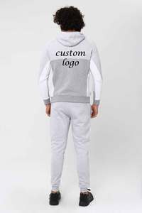 Veste et pantalon de survêtement gris pour hommes personnalisés ensemble de survêtements de jogging Cargo coupe-vent unisexe costume de jogging de sport pour hommes - Product Image 5