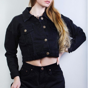 Streetwear Veste en jean pour femmes Services OEM ODM Veste en jean courte pour femmes de toutes tailles disponibles - Product Image 3