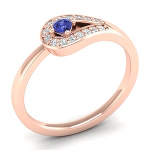 REYES, superventas, anillo de propuesta de boda de moissanita de Plata de Ley 925 para mujer, corte redondo, joyería de piedras preciosas de tanzanita de 0.08Ct - Product Image 2