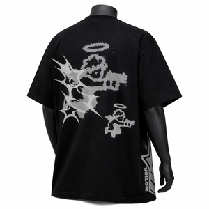 Camiseta gráfica extragrande OEM personalizada para hombre, de algodón de alta calidad, estilo urbano negro, corte holgado, camiseta al por mayor para hombre - Product Image 6