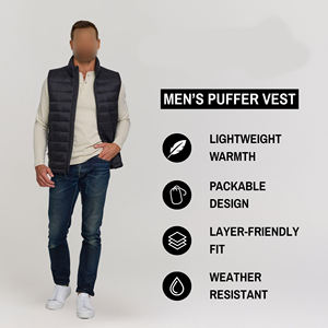 Latest Design Best Selling Wholesale Custom OEM Breathable Windproof lightweight Puffer Sleeveless Winter <b>Men</b> Puffer <b>Vest</b> - Product Image 6