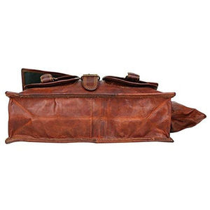 100% véritable mallette en cuir de vachette naturellement moulu avec coque intérieure en sergé de coton et fermeture à glissière bidirectionnelle fabriquée au Pakistan - Product Image 5