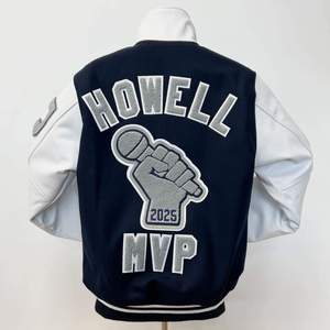 Y2K Luxury Letterman Design Varsity <b>Jacket</b> for <b>Men</b> High Quality Custom Logo Stand Collar Patchwork <b>Thin</b> Winter Reversible - Product Image 1