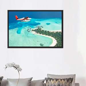 Toile imprimée décorative murale : Décoration de paysage marin tropical, 1P : encadré noir - Product Image 1