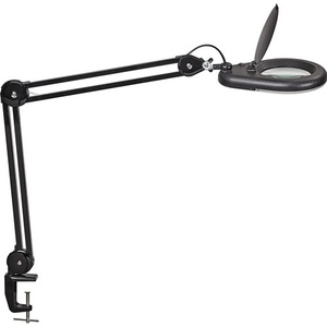 โคมไฟขยาย LED สีดำพร้อมเลนส์แก้วและที่หนีบโต๊ะ 127 (5?) ฝาครอบหัวกลม - Product Image 1