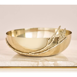 Cuenco de Metal de la mejor calidad, cuenco decorativo redondo de estilo único con mango de diseño de hoja de Ginkgo para decoración de mesa de comedor - Product Image 5