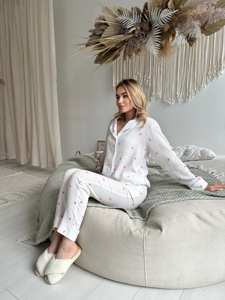 Conjunto de pijama supersuave de alta calidad al por mayor, conjunto de pijama para mujer, Conjunto de pijama de algodón estampado de manga larga de 2 piezas - Product Image 3