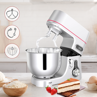 Batteur sur socle électrique 7L 1800W en acier inoxydable avec bol mélangeur moulé sous pression, 6 vitesses, pétrin planétaire pour pâte, gâteaux, crème fouettée