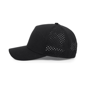 Casquettes de sport Snapback OEM ODM structurées à 6 panneaux, visière incurvée découpée au laser, logo brodé, imperméable, perforée, pour le golf et la course à pied - Product Image 6