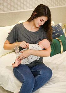 Ensemble de 3 pièces pour femme, hauts d'<span class=keywords><strong>allaitement</strong></span> de maternité, t-shirt d'<span class=keywords><strong>allaitement</strong></span> à manches courtes - Product Image 5