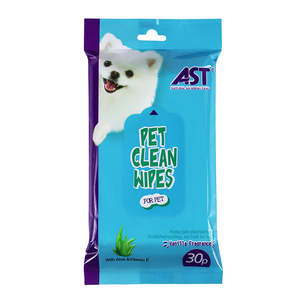 AST 30 Toallitas Húmedas para Limpieza de Mascotas con Aroma a Vainilla, con Aloe Vera y Vitamina E - Product Image 1