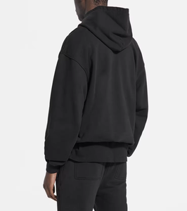 Sudaderas con capucha lisas sin cordón Unisex Drop Shoulder 450gsm Sudaderas con capucha de peso pesado Logotipo personalizado Sudaderas con botones a presión de gran tamaño - Product Image 5