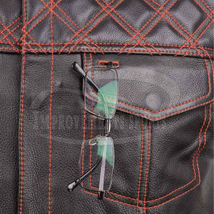 เสื้อกั๊กมอเตอร์ไซด์หนังเพื่อความปลอดภัยเสื้อกั๊กมอเตอร์ไซค์หนัง - Product Image 4