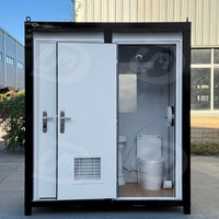 Baños Portátiles de Lujo para Exteriores con Inodoro y Ducha Integrados, Construcción con Panel Sándwich para Parques y Campamentos