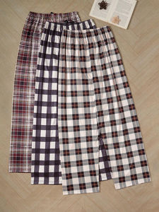 กางเกงขายาวผ้าฟลานเนลผู้ชายแบบสั่งทำขายส่ง ลายสก็อต ชุดนอนแฟชั่นลำลองทรงตรง กางเกงผ้าฟลานเนลสำหรับผู้ชาย - Product Image 2