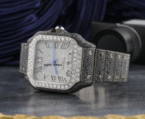 Luxury Iced Out Moissanite Hip Hop Watch with VVS Diamond Look Bezel Pave Dial and Bling <b>Bracelet</b> <b>Mens</b> Luxury Statement - Product Image 2