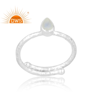 แหวนพลอย925รูปพระจันทร์สีรุ้งธรรมชาติสำหรับผู้หญิงเป็นของขวัญ - Product Image 1