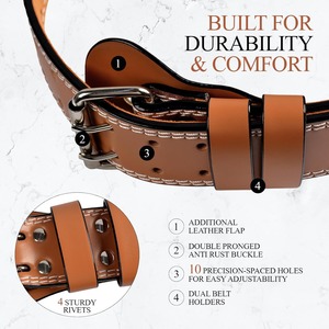 เข็มขัดยกน้ำหนักหนังพร้อมโลโก้สั่งทำ ขายส่ง เข็มขัดพยุงหลังสำหรับออกกำลังกาย สำหรับผู้ชายและผู้หญิง - Product Image 5