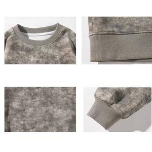 Sudadera de Cuello Redondo con Diseño de Bolsillo Informal, Teñida con Té, 100% Algodón Orgánico para Hombre, Invierno, Servicio OEM, Estilo Urbano - Product Image 4