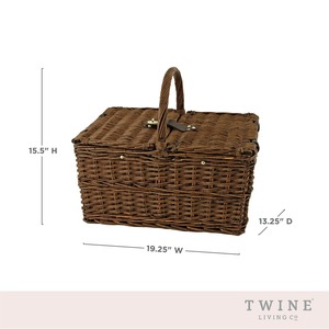 Cesta de ratán con 2 tapas abatibles, cesta de almacenamiento hecha a mano, venta al por mayor, ecológica, hecha en Vietnam - Product Image 4