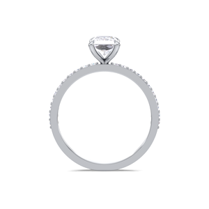 Anillo de compromiso de diamante cultivado en laboratorio de corte radiante de 1 quilate para mujer, banda pavé de oro amarillo, blanco y rosa de 14 quilates, anillo nupcial, regalo de promesa - Product Image 4