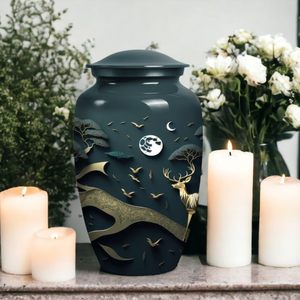 Ciervo dorado en el bosque Urnas de cremación para cenizas adultas Entierro para papá Urna Hombre y mujer Funeral Hombres Mujeres Urna conmemorativa Tamaño personalizado - Product Image 5