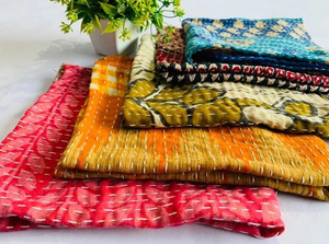 Venta al por mayor moderno personalizable hecho a mano Kantha servilletas colorido bordado cara cubierta hogar cocina comedor mesa de vacaciones - Product Image 5