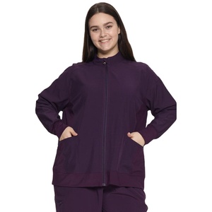 New Women Stretch <b>Scrub</b> Jacket Zipper Closure Medical Clinic Uniform Long Sleeve Work Coat OEM Factory Supply - Product Image 3