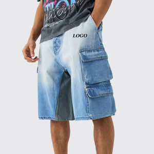 Shorts en jean multi-poches respirants au design tendance pour hommes, design élégant / tissu en mélange de coton avec logo personnalisé, prix de gros - Product Image 1